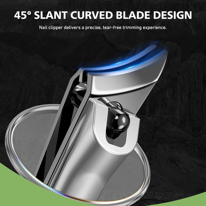 Baluca Slanted Curved Blade Ingrown Toenail Clippers for Thick Toenails, Angled Toe Nail Fingernail Cutter Trimmer for Seniors and Men - Black (Pear Silver) - Image 3